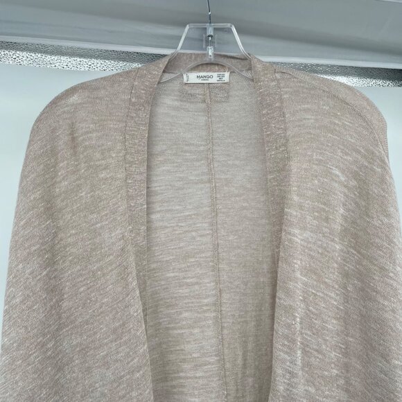 Mango Womens Kimono Cardigan Open Front Lightweight Tan OS - Picture 2 of 8